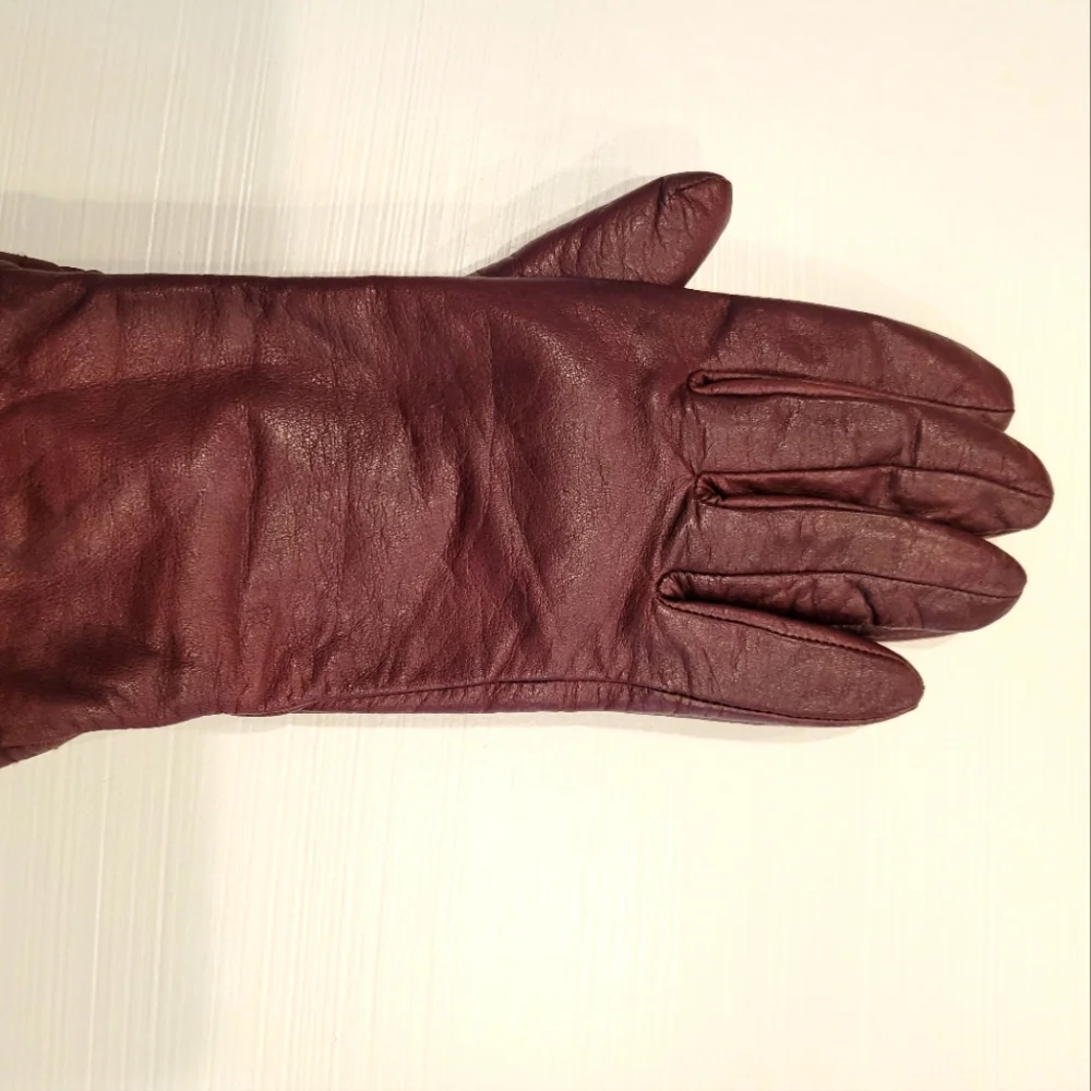 LADIES BROWN LINED WINTER LEATHER GLOVES